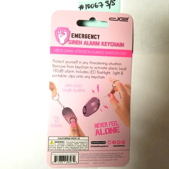 #10067SS NIB Emergency Siren Alarm LED Light Sound Keychain Digital Energy Work - Picture 2 of 3